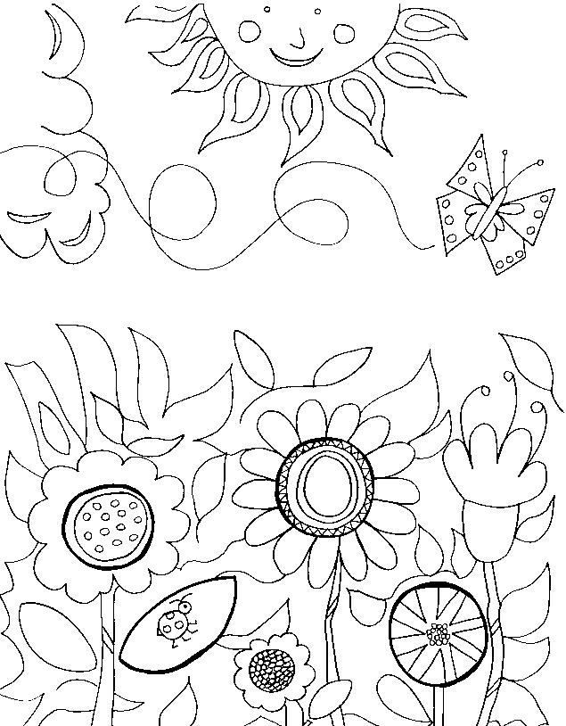 Bloemen zon en vlinder