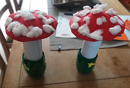 Werkstuk paddenstoelen