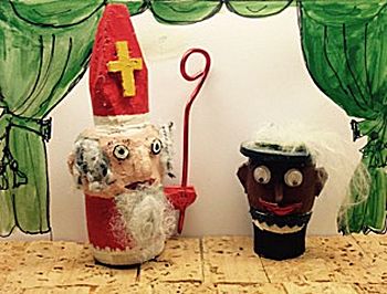 Sinterklaas en Zwarte Piet van kurk